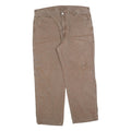 DICKIES Mens Cotton Blend Brown Regular Fit Straight Leg Trousers W40 L30