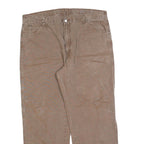 DICKIES Mens Cotton Blend Brown Regular Fit Straight Leg Trousers W40 L30