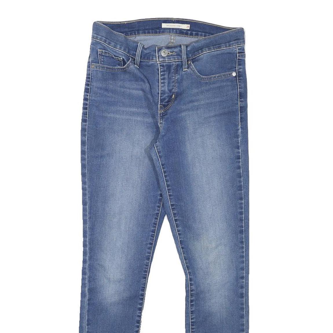 LEVI'S Womens Slim Blue Denim Jeans W26 L27 Slim Fit Zip Closure Classic