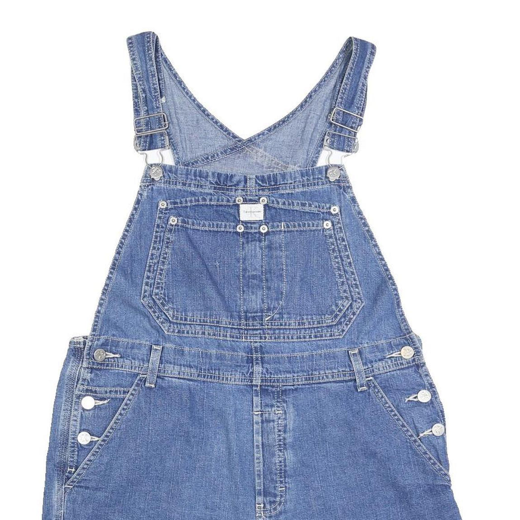 CALVIN KLEIN JEANS Womens Blue Denim Dungarees Regular Fit Cotton Size M W36 L5