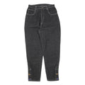 IN FASHION Womens Jeans Black Regular Tapered Denim Medium W26 L28 Button Detail