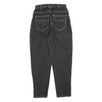 IN FASHION Womens Jeans Black Regular Tapered Denim Medium W26 L28 Button Detail