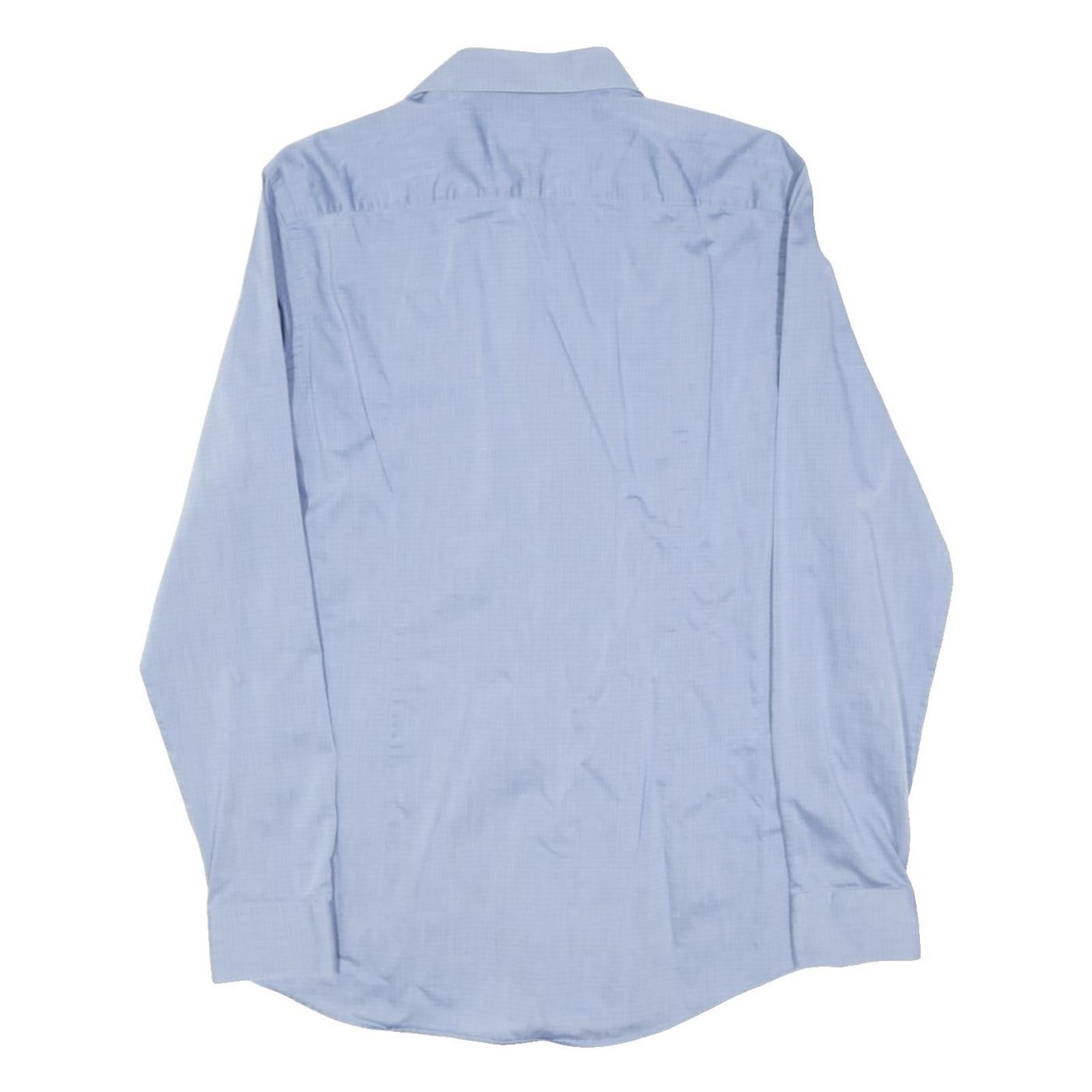 HUGO BOSS Mens Blue Shirt M Cotton Blend Smart Casual Office Wear