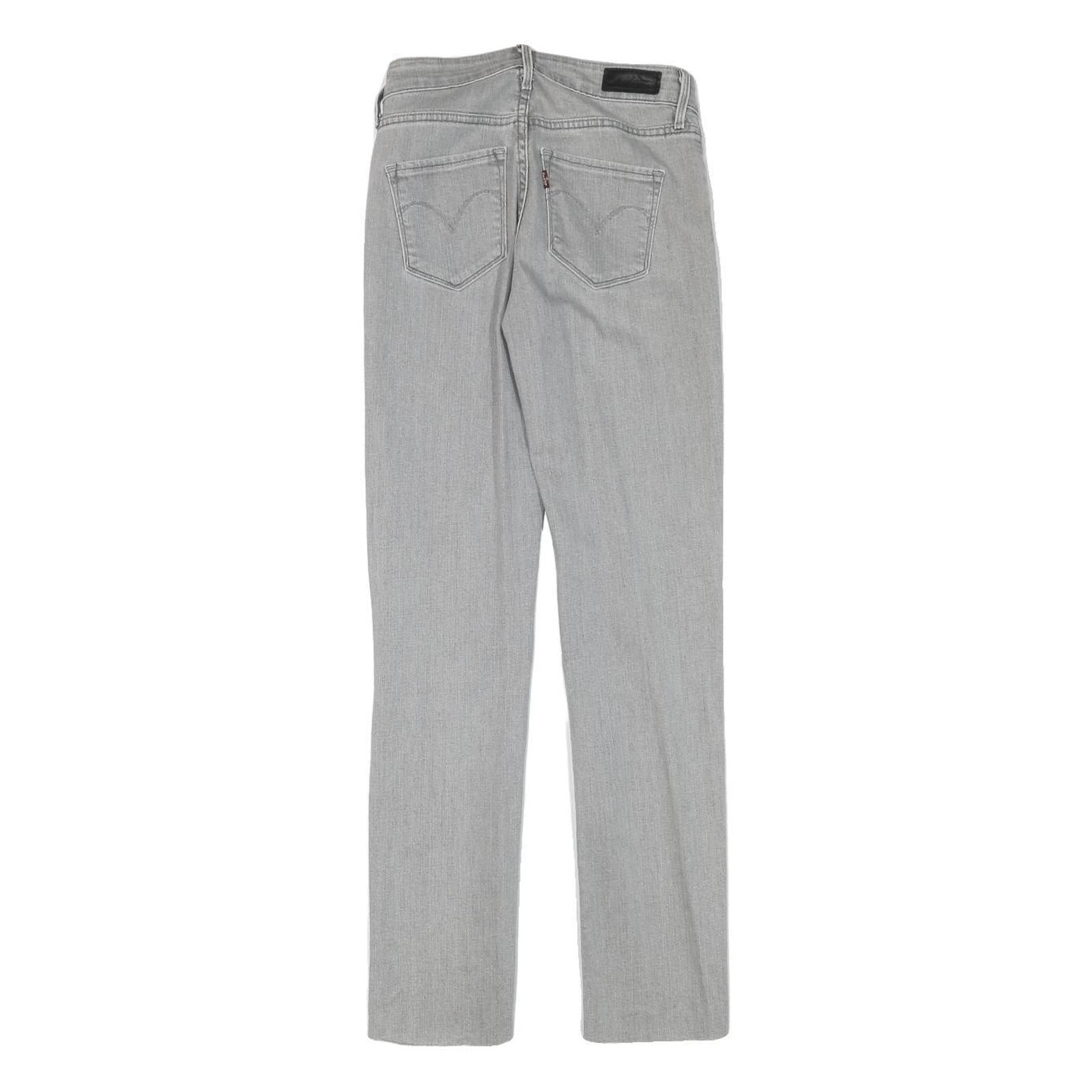 LEVI'S Womens Slim Light Grey Denim Jeans W24 L28 Classic Zip Closure