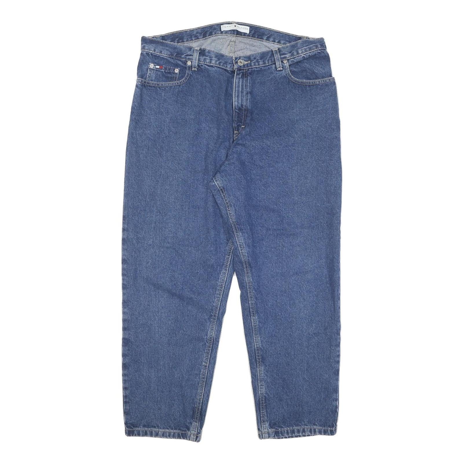 TOMMY HILFIGER Womens Jeans Blue Relaxed Straight Denim Medium W36 L27 Classic