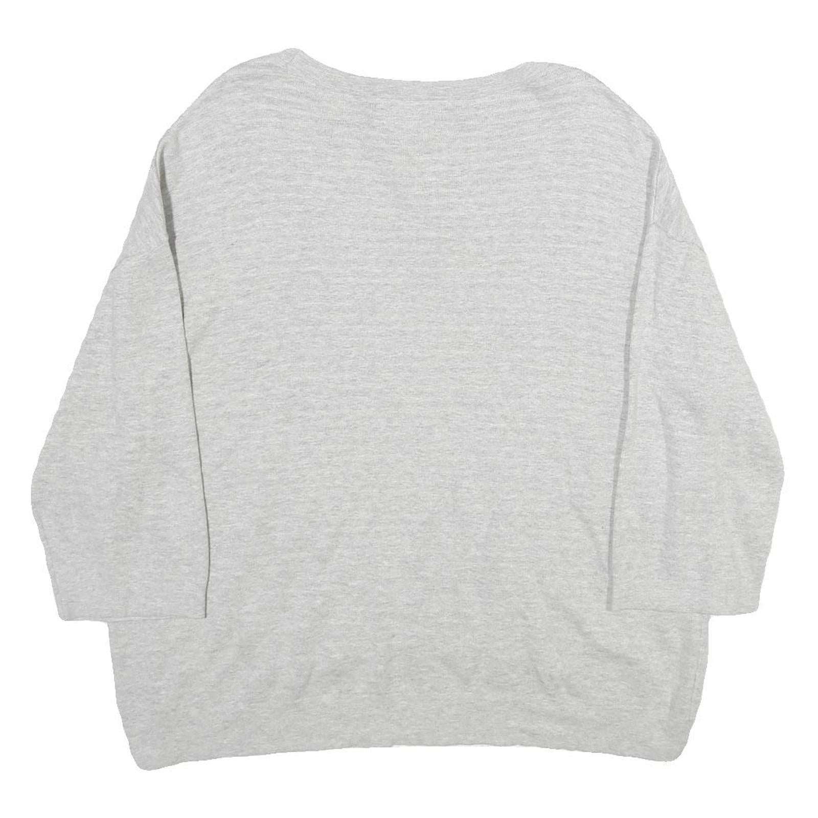 MARC O'POLO Womens Light Grey Plain Pullover Crew Neck Basic Knit Size M Cotton