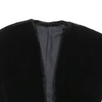 Womens Black Faux Fur Cropped Jacket L Polyester Blend Plush Soft Outerwear