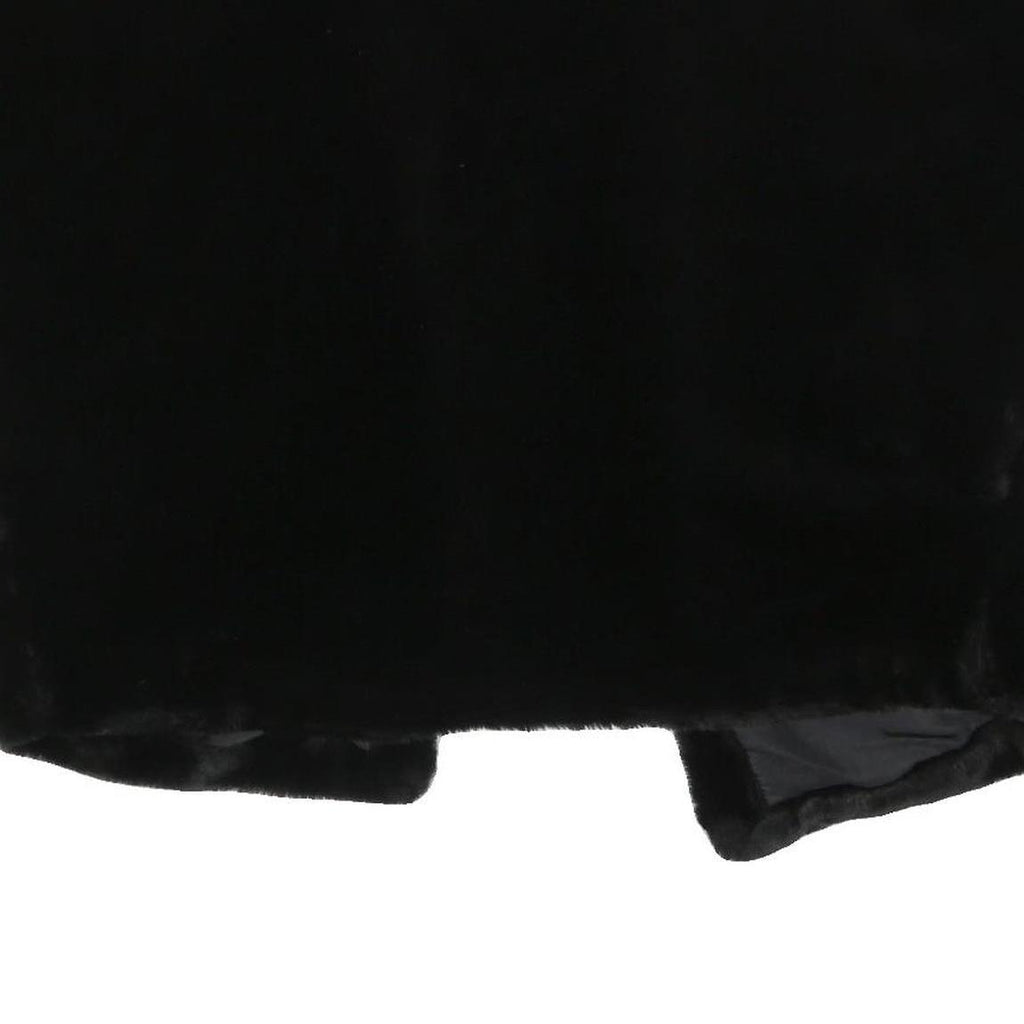 Womens Black Faux Fur Cropped Jacket L Polyester Blend Plush Soft Outerwear