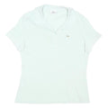 LACOSTE Womens White Short Sleeve Plain Polo Shirt L Cotton Blend Classic