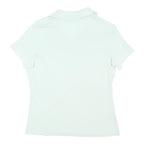 LACOSTE Womens White Short Sleeve Plain Polo Shirt L Cotton Blend Classic
