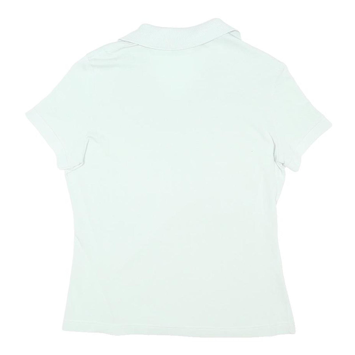 LACOSTE Womens White Short Sleeve Plain Polo Shirt L Cotton Blend Classic