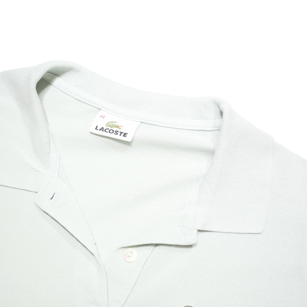 LACOSTE Womens White Short Sleeve Plain Polo Shirt L Cotton Blend Classic