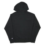 CHAMPION Mens Black Hoodie M Cotton Blend Pullover Logo Print Casual Wear