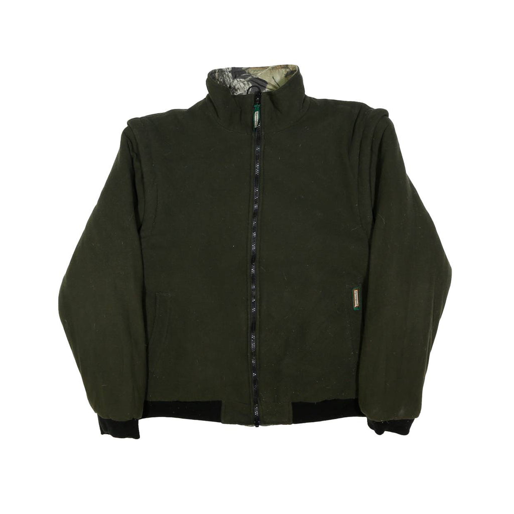 REMINGTON Mens Green & Brown Camouflage Reversible Jacket L Polyester Zip