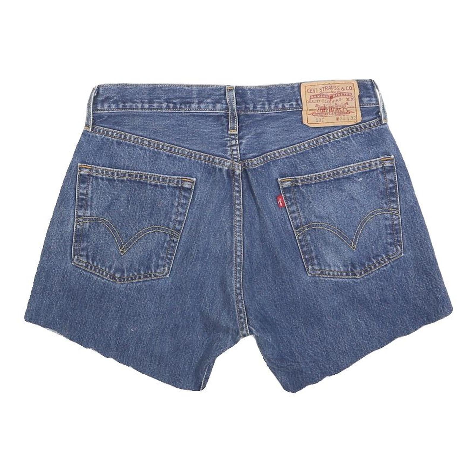 LEVI'S Womens Denim Blue Casual Shorts M W33 Classic Fit Cotton Blend