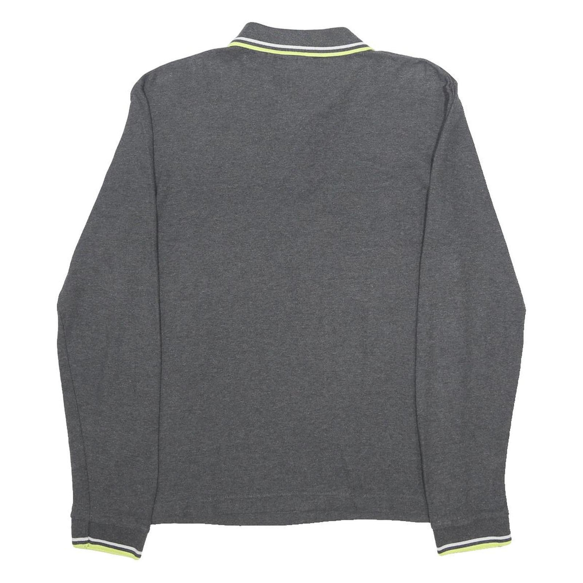 FILA Mens Grey Long Sleeve Plain L Cotton Polo Shirt Sports Casual