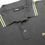FILA Mens Grey Long Sleeve Plain L Cotton Polo Shirt Sports Casual
