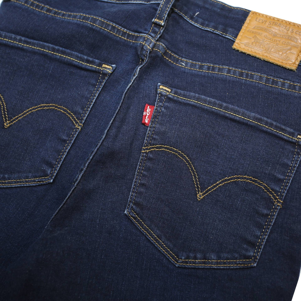 LEVI'S 721 BIG E Womens Jeans Blue Slim Skinny Denim Medium W26 L30 Classic Zip
