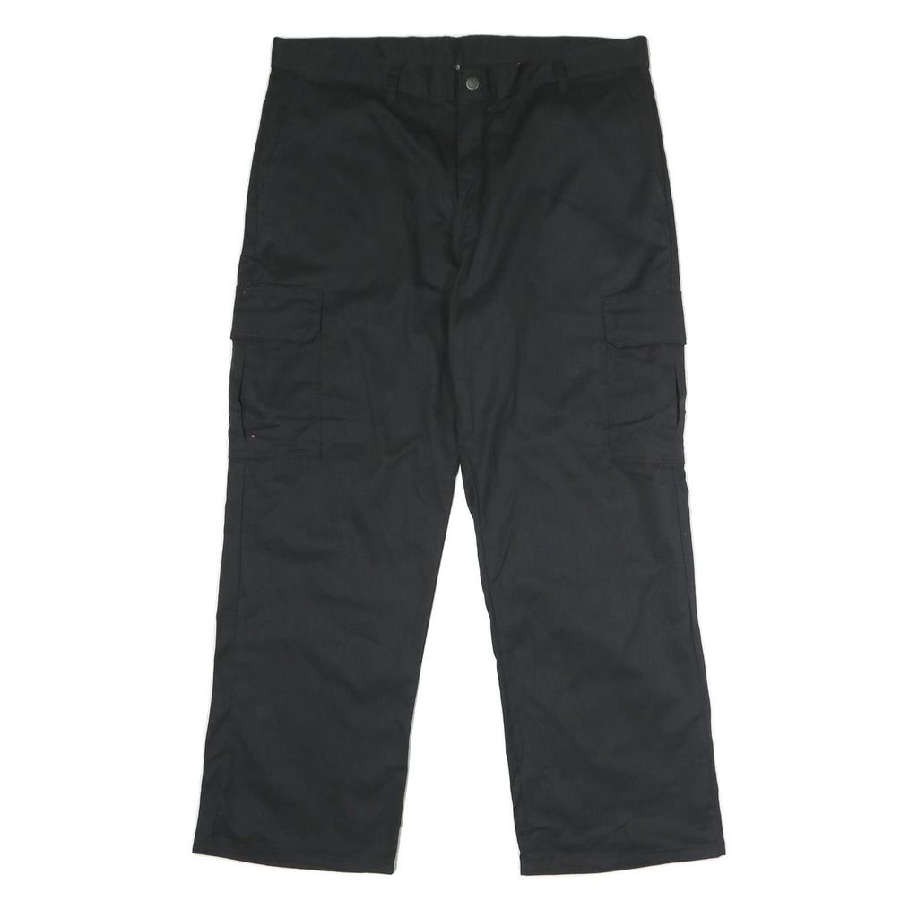 DICKIES Mens Polyester Blend Black Regular Cargo Trousers W40 L30 Workwear