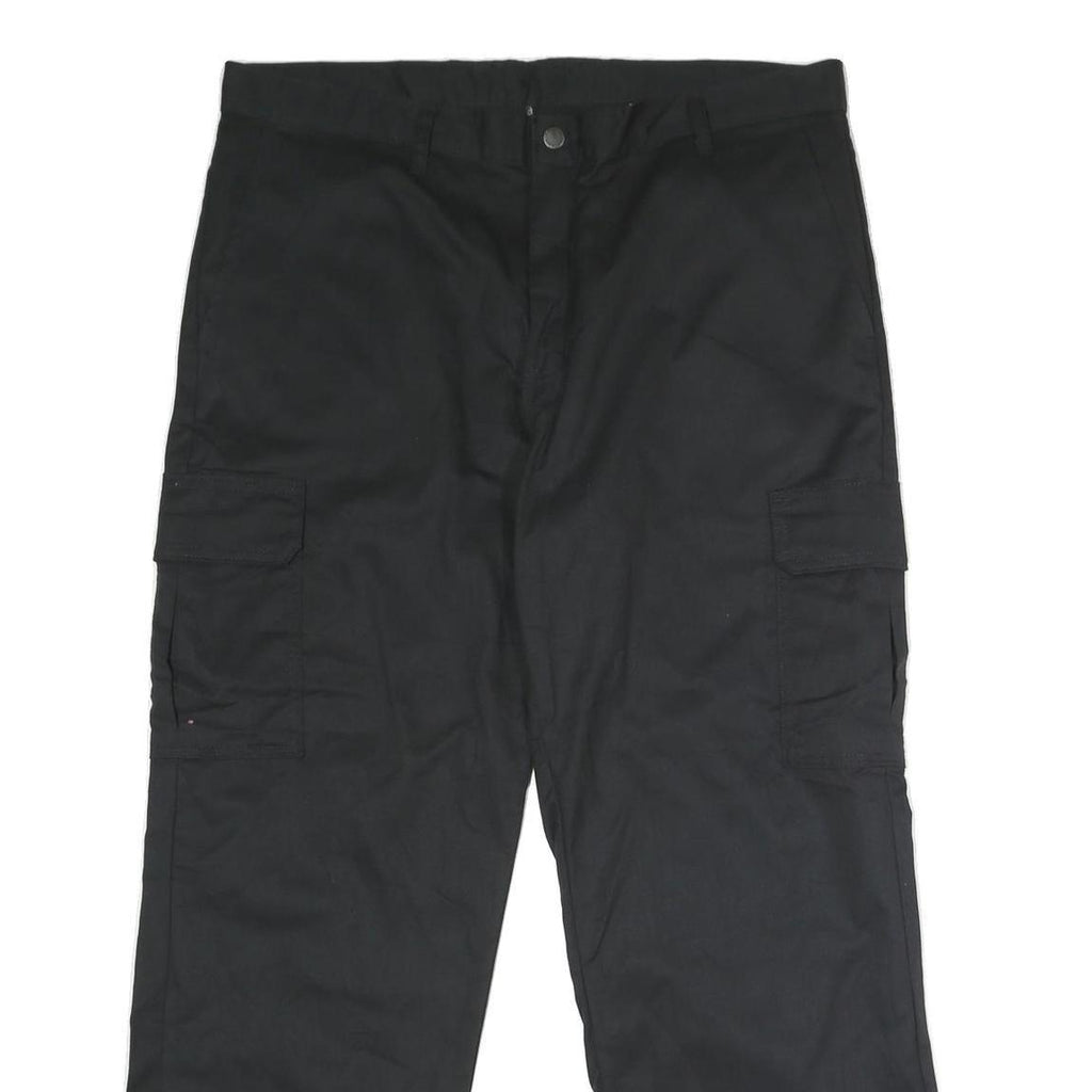 DICKIES Mens Polyester Blend Black Regular Cargo Trousers W40 L30 Workwear