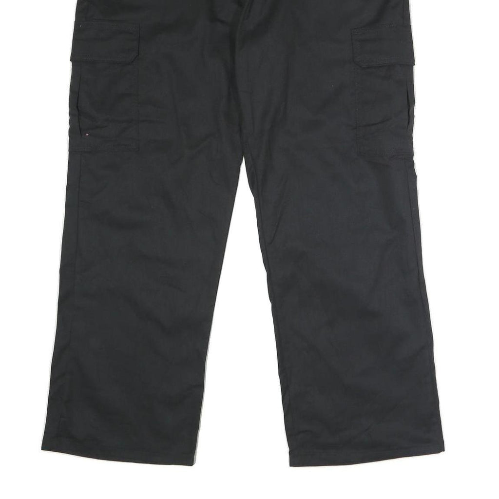 DICKIES Mens Polyester Blend Black Regular Cargo Trousers W40 L30 Workwear
