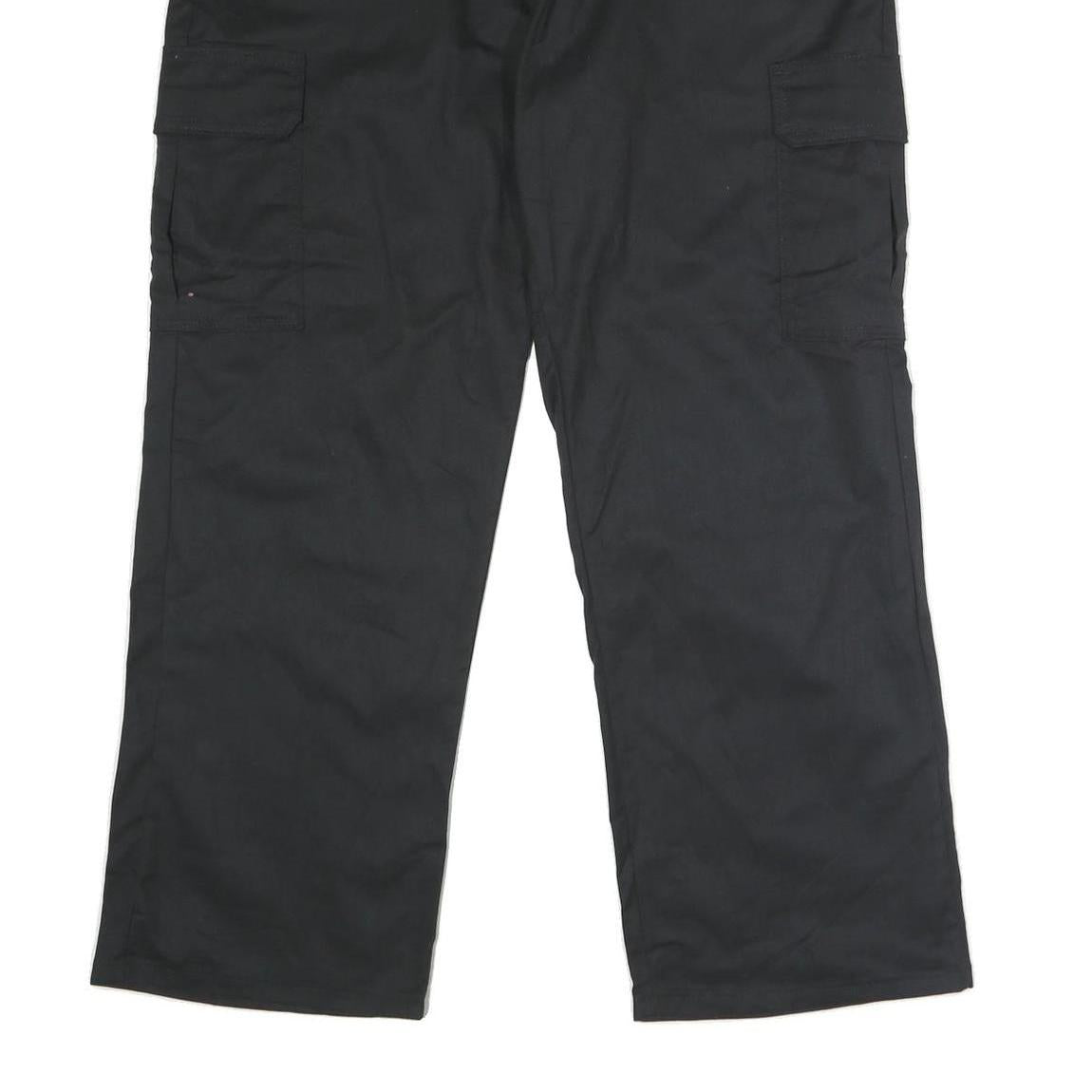 DICKIES Mens Polyester Blend Black Regular Cargo Trousers W40 L30 Workwear