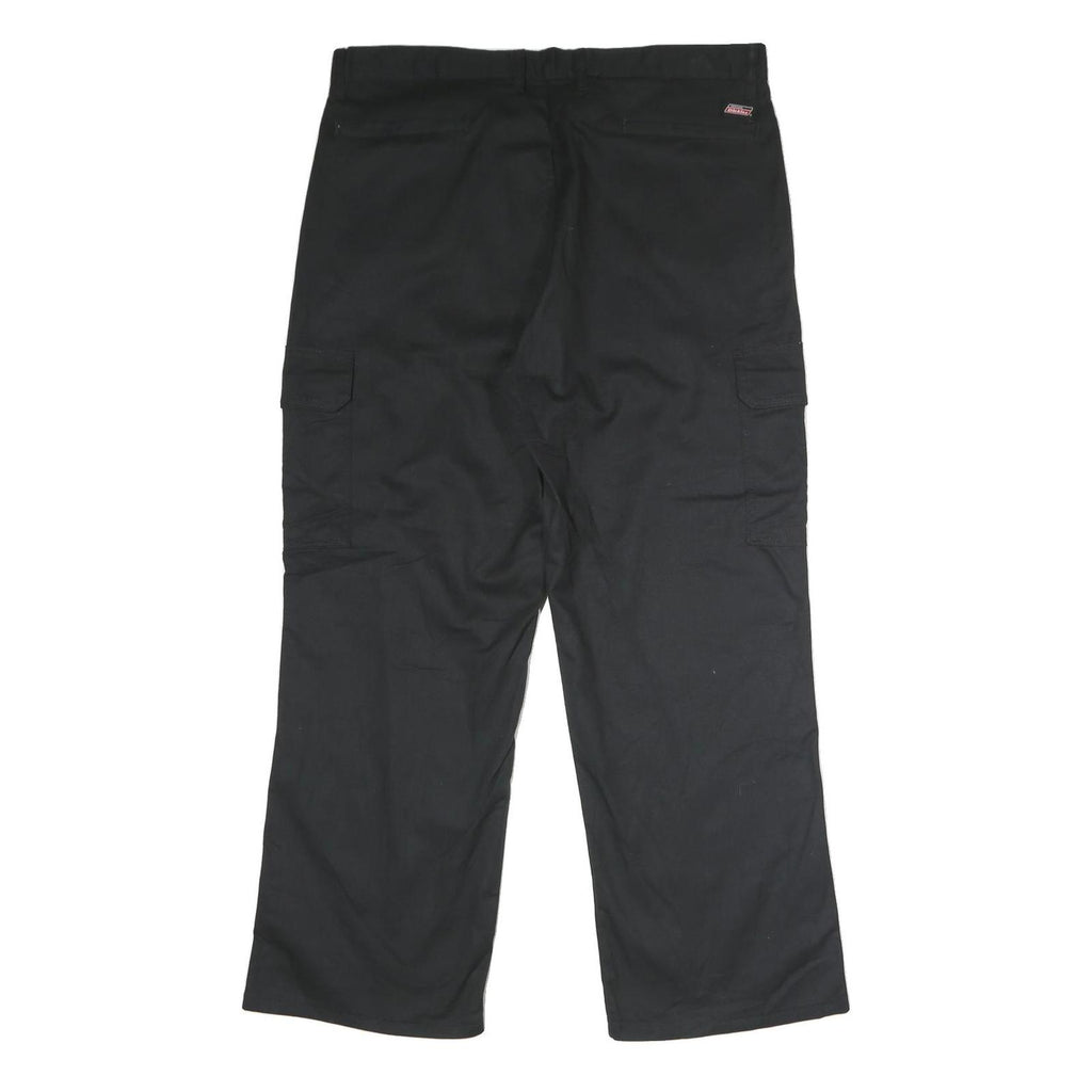 DICKIES Mens Polyester Blend Black Regular Cargo Trousers W40 L30 Workwear