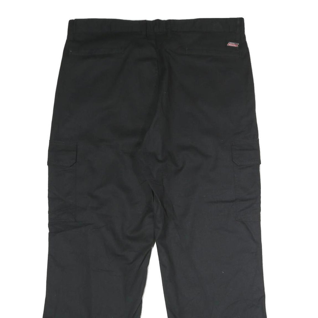 DICKIES Mens Polyester Blend Black Regular Cargo Trousers W40 L30 Workwear