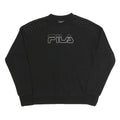 FILA Womens Black Crystal Logo Crew Neck XS Sweatshirt Cotton Blend Casual