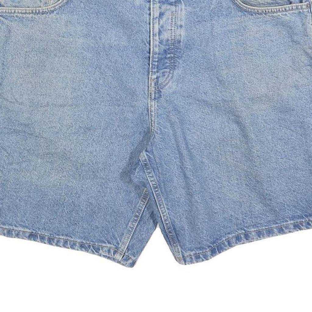 RESERVED Mens Denim Blue Shorts L W36 Cotton Blend Casual Classic Fit Zip