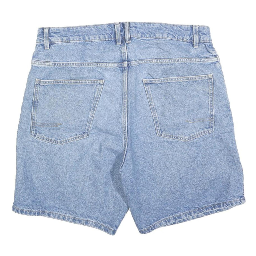 RESERVED Mens Denim Blue Shorts L W36 Cotton Blend Casual Classic Fit Zip