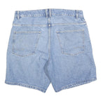 RESERVED Mens Denim Blue Shorts L W36 Cotton Blend Casual Classic Fit Zip
