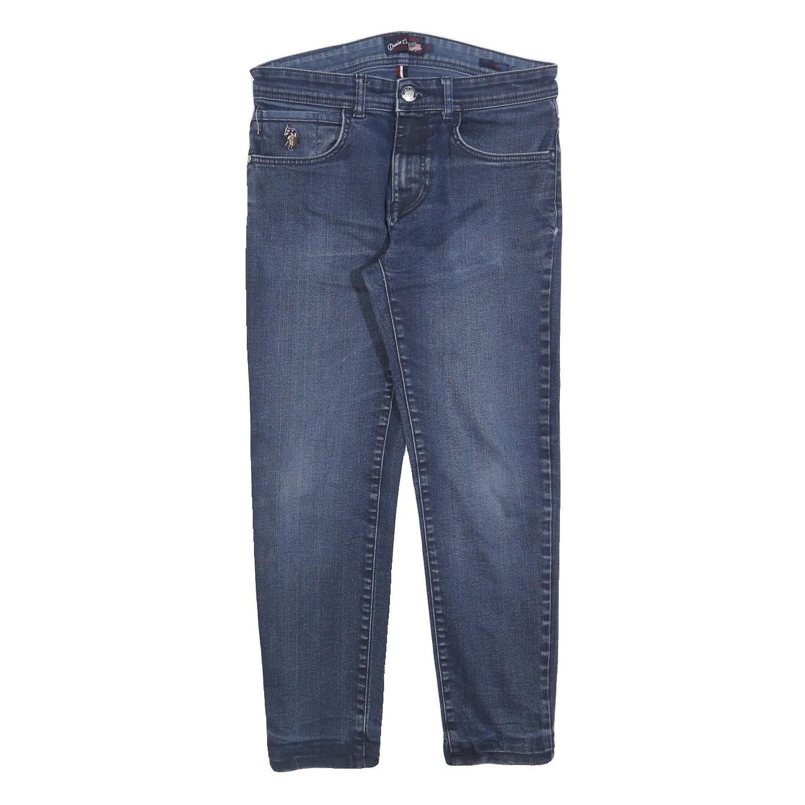 U.S. POLO ASSN Womens Slim Blue Denim Jeans Cotton Blend W29 L26 Zip Pocket