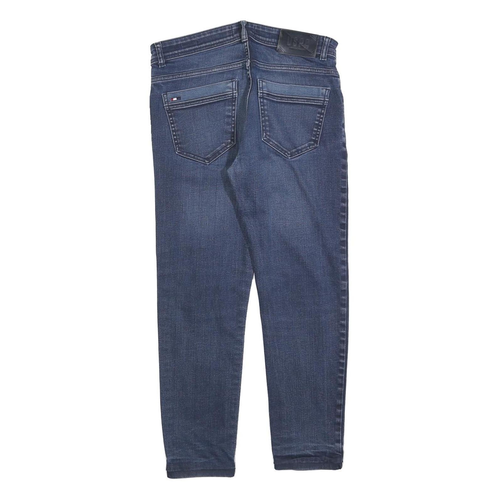U.S. POLO ASSN Womens Slim Blue Denim Jeans Cotton Blend W29 L26 Zip Pocket
