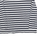 TOMMY HILFIGER Womens Black & White Striped Crew Neck S Sweatshirt Logo Print