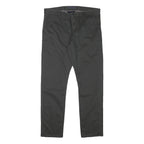 DOCKERS Mens Slim Black Cotton Blend Slim Straight Trousers W35 L30 Casual Smart