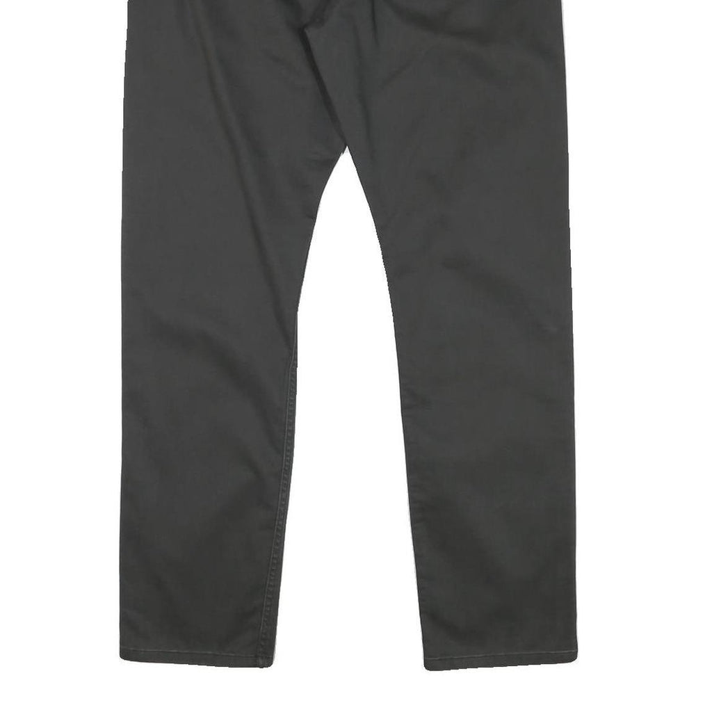 DOCKERS Mens Slim Black Cotton Blend Slim Straight Trousers W35 L30 Casual Smart