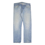 LEVI'S 501 Mens Jeans Blue Regular Straight Denim Light W38 L34 Button Closure