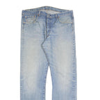LEVI'S 501 Mens Jeans Blue Regular Straight Denim Light W38 L34 Button Closure