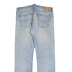 LEVI'S 501 Mens Jeans Blue Regular Straight Denim Light W38 L34 Button Closure
