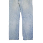 LEVI'S 501 Mens Jeans Blue Regular Straight Denim Light W38 L34 Button Closure