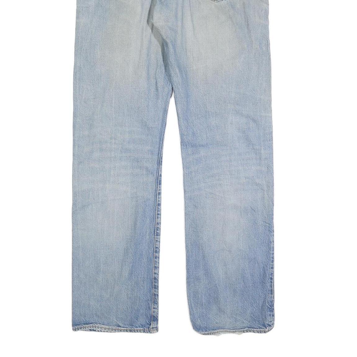 LEVI'S 501 Mens Jeans Blue Regular Straight Denim Light W38 L34 Button Closure