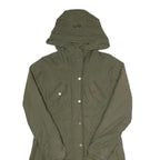 TOMMY HILFIGER Womens Green Cotton Blend Outdoor Jacket M Zip Hooded Lightweight