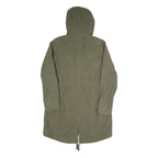 TOMMY HILFIGER Womens Green Cotton Blend Outdoor Jacket M Zip Hooded Lightweight