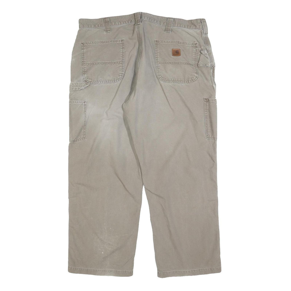 CARHARTT Mens Cotton Blend Beige Loose Straight Trousers W40 L30 Utility