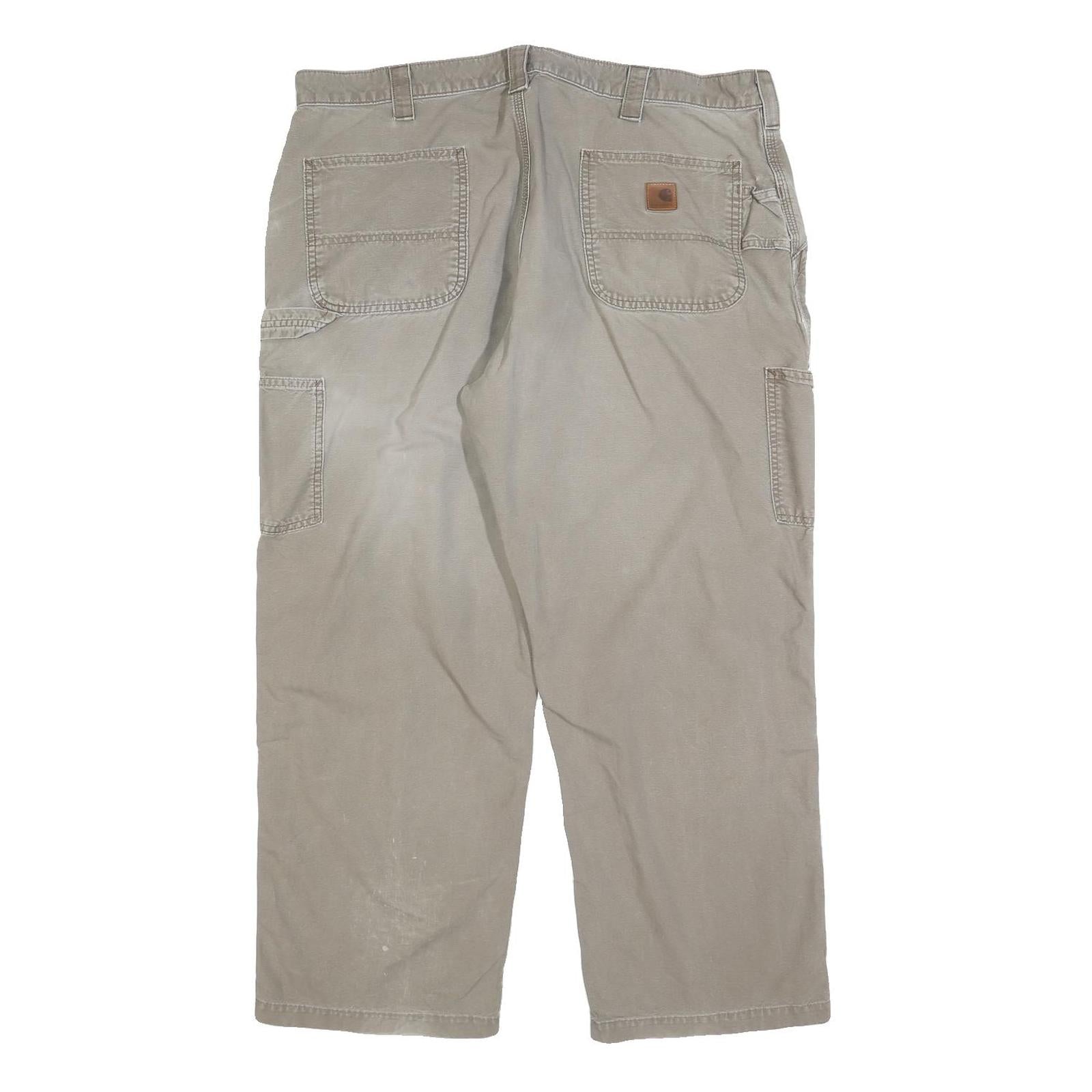 CARHARTT Mens Cotton Blend Beige Loose Straight Trousers W40 L30 Utility