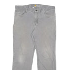 CARHARTT Mens Cotton Blend Grey Relaxed Fit Straight Trousers W36 L30 Workwear