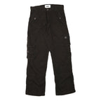 PJ Mens Black Cotton Blend Regular Fit Cargo Trousers W30 L29 Zip Closure