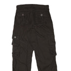 PJ Mens Black Cotton Blend Regular Fit Cargo Trousers W30 L29 Zip Closure