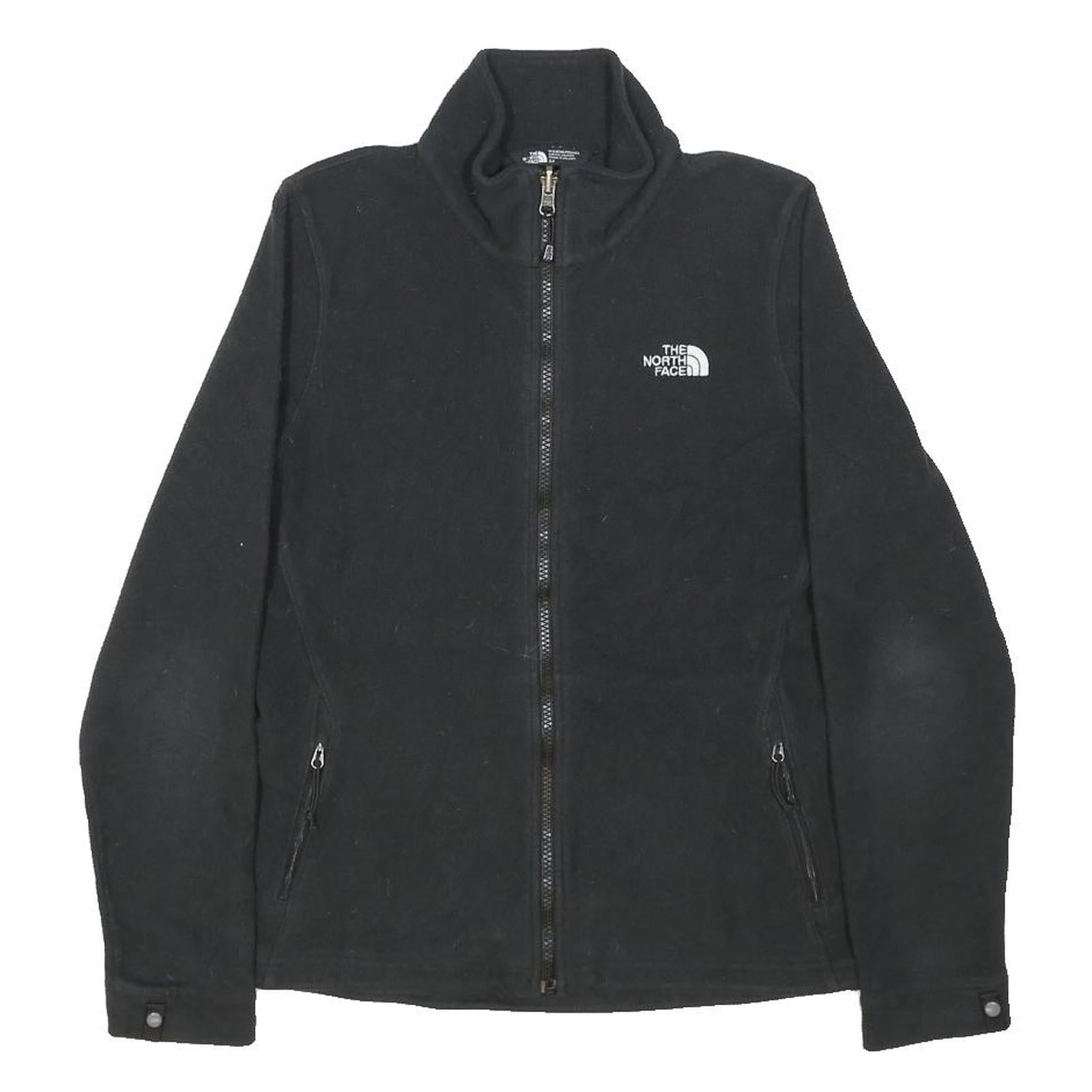 THE NORTH FACE Womens Black Jacket S Polyester Plain Zip Outdoor Casual Fleece